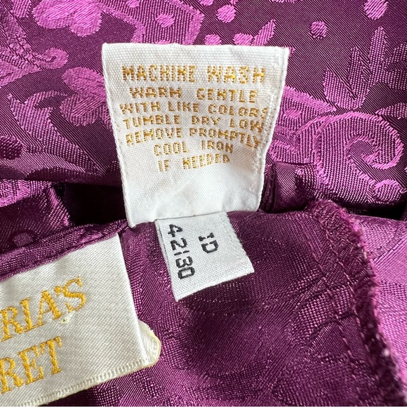 Vintage Gold Label Victoria’s Secret Purple Jacquard Slip Dress Size Medium - Picture 11 of 16
